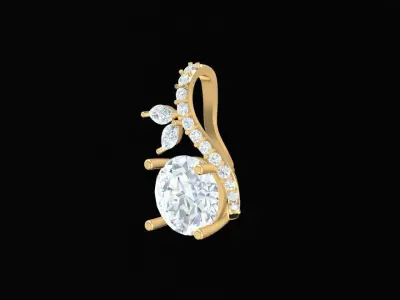 Elegant Teardrop Diamond Pendant for Women 267 3D print model