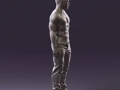 Bodybuilder topless 0962 3D Print Ready 3D print model