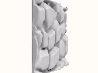Jagged Aged Limestone Panel 3D model
