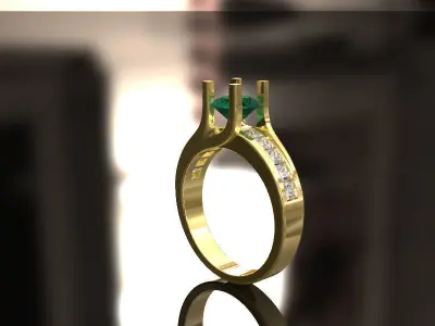 Simple and elegant diamond ring 3D print model