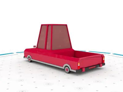 Mr Red - Low poly cartoon car 3D model
