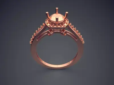 Luxury Ring With Tiny Diamonds On Sides VJR71 3D print model