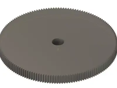 Spur Gear 150 teeth 15mm Wide 190mm Pitch Dia 20deg Press Angle 3D print model