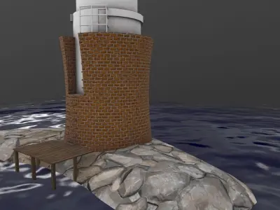 Light House Malmo Vagbrytarbank Low-poly 3D model