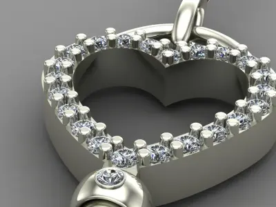 Heart Key Kolye Necklace Free 3D model