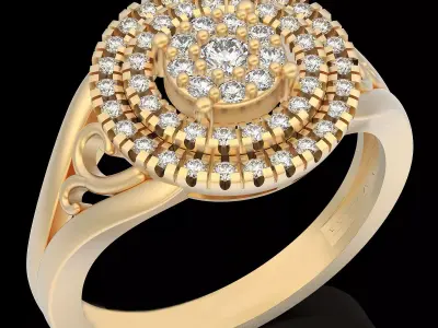 Lux ring silver gold sterling printable jewelry 3D model 3D print model 10