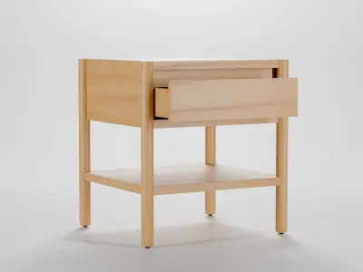 Monarch One Drawer Nightstand Low-poly 3D model