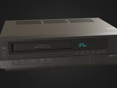 Old VHS recorder VCR 02 Low-poly 3D model