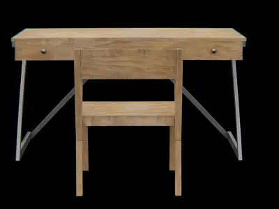 Table and Chair-furniture set Low-poly 3D model