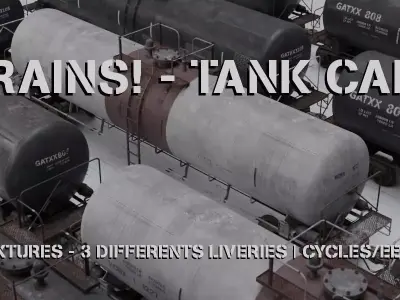 TRAINS  Tank cars 3 liveries 3D model