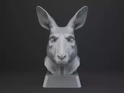 Kangaroo Bust - Animal Figurine 3D print model