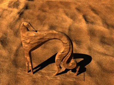 GREYHOUND SAND STATUE  3D model