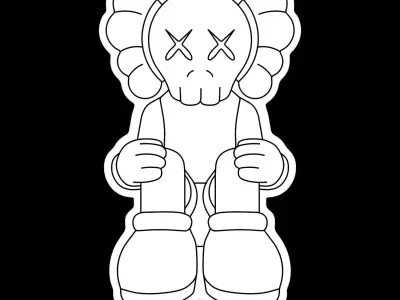 Kaws Neon Sign 3D model buy