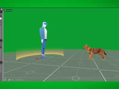 European Female Jackal Low-poly 3D model