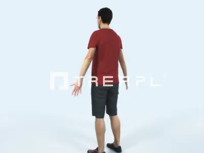 Jest 01I Animated Rigged Summer Casual Man Low-poly 3D model