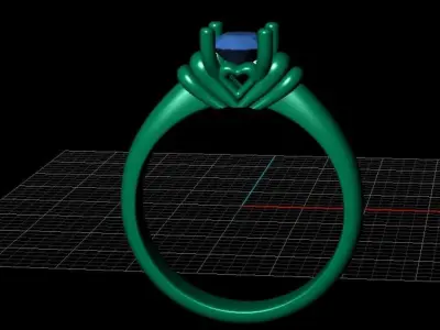 diamond ring  3D print model 6