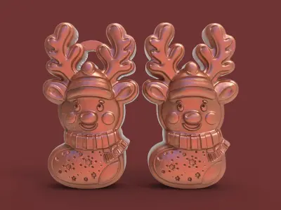 christmastree deersock decor  3D print model