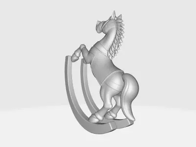 Christmas Rocking Horse Figurine Vintage Holiday Decor 3D print model