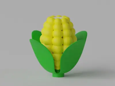 Cartoon Corn 3D model