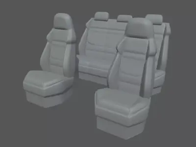 Car Seat 06 Low-poly 3D model