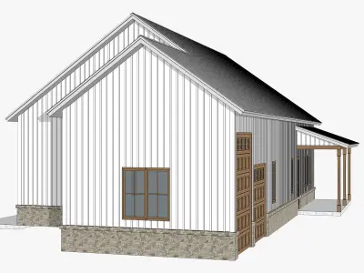 Barndominium House 023 -Archimple LLC Low-poly 3D model