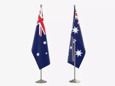 Desk flag decorative tall 3D model