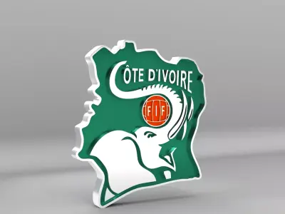 Cote d Ivoire National Soccer Team Logo 3D model