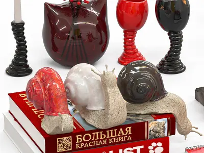 Set decorative with snails 3D model