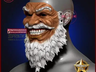 Creepy Santa Claus Mask Xmas Christmas Cosplay Halloween 3D print model