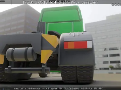 Truck 3-AXIS 6x4 High-Poly Version 3D model