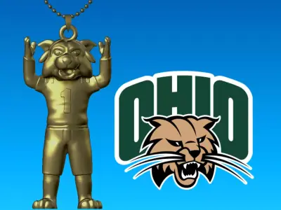 NCAA - Necklaces OHIO BOBCATS - Hanging Figurine 3D print model