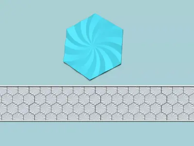 Hexagonal Wall Panel A34 Whirl - Interior Design Decoration 3D print model