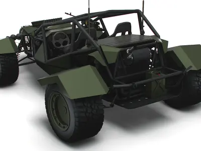 Generic Military Buggy Machine Gun 2023 3D model