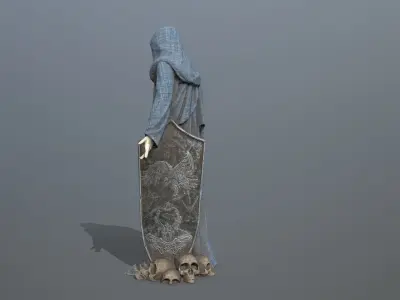 Man Statue  Low-poly 3D model