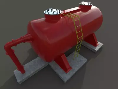 Oil tank Low-poly 3D model