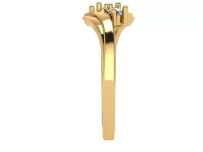criss cross ring 3 diamond center  3D print model
