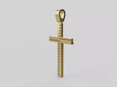 Elegant Enamel Cross with Stones 3D print model