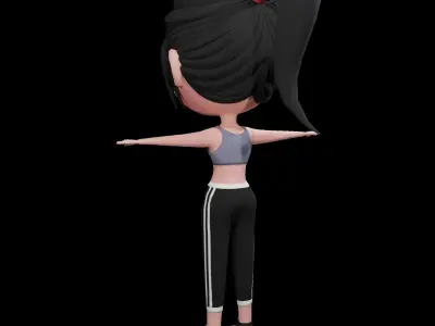 Chibi Character Stylized Low-poly 3D model