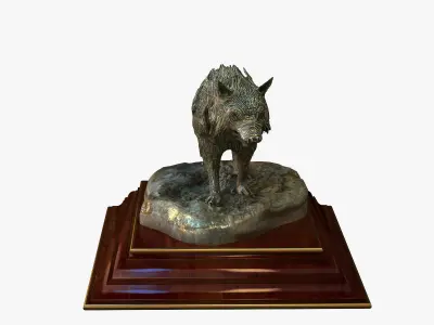 Statuette Wolf 3D model