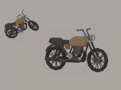 Low Poly Motorcycle Low-poly 3D model