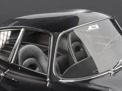 Jaguar E Type - Black Edition Low-poly 3D model