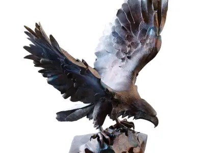Eagle Sculpture set 791 Low-poly 3D model