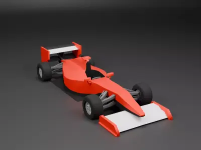 Low Poly F1 Race Car Low-poly 3D model