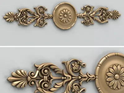 Carved decor horizontal 001 3D model