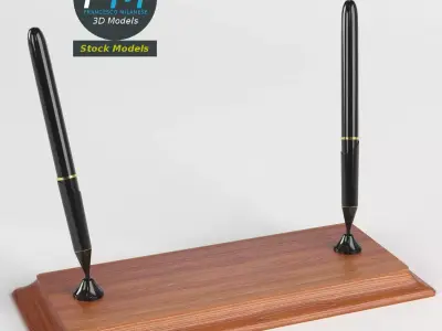 Double pen stand 3D model