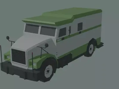 Bank car lowpoly stylized Low-poly 3D model