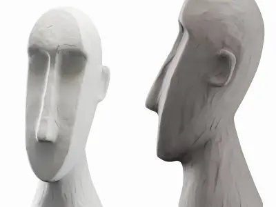 Minimalist long face sculpture 3D model