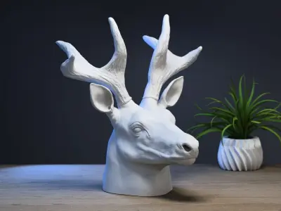 deer head Headphone Stand deer head Headset Stand 3D print model