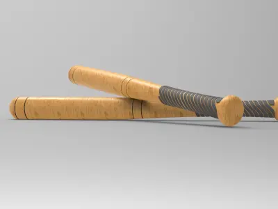 Baseball Bat Low-poly 3D model 17