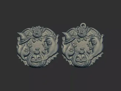 halloween bat ghost pumpkin funny model 3D print model